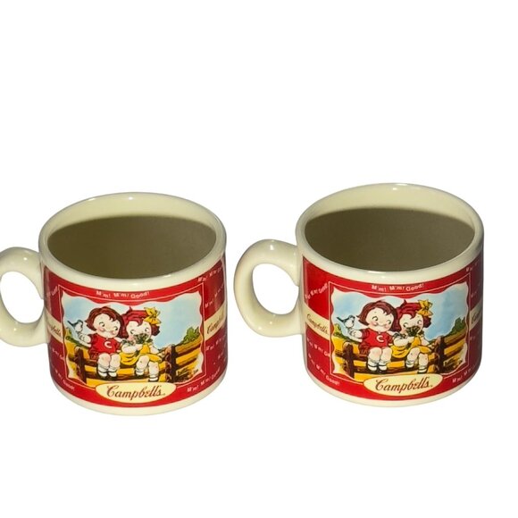 Set Of 2 Campbells Houston Harvest Ceramic Kids Mugs Vintage 1998 - Picture 8 of 11